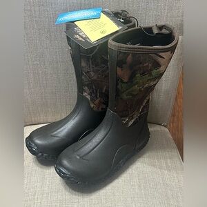Boys' Tamarack Camouflage Neoprene Rubber Boots -Brown Camo YOUTH 5 NWT